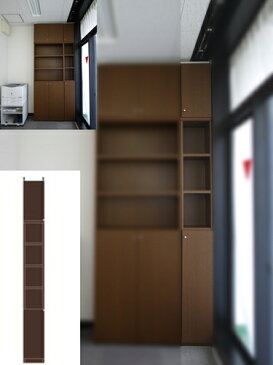 扉付壁面すきま収納 ファイル本棚 万能書庫 M3 【オーダー本棚】マガジン 書類などの収納に DIY 扉付壁面すきま収納 奥行31cm高さ274〜283cm幅15〜24cm タフ棚板(厚さ2.5cm) 扉付壁面すきま収納