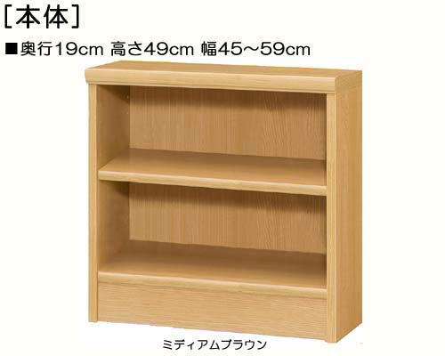 整理棚 高さ49cm幅45〜59cm奥行19cmマガジンラック 居間棚 幅1cm単位でオーダー 標準棚板ボード 整理棚 本棚 幅 50 cm 寸法 指定