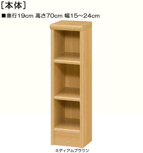廊下収納 高さ70cm幅15〜24cm奥行19cm教科書ディスプレイ 書斎ラック 幅オーダー1cm単位 標準棚板棚 廊下収納 整理棚 幅 22 cm 横幅 注文