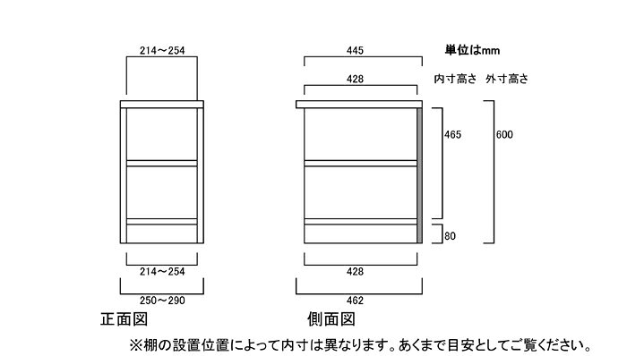 隙間収納 高さ60cm幅25〜29cm奥行46cmアメニティボード 台所収納 幅1cm指定 隙間収納 標準棚板ラック 隙間収納 整理棚 幅 26 cm 横幅 注文 wing0-10032471 eモノショップ サンプル画像2