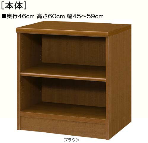 Rakuten - 階段下収納 高さ60cm幅45〜59cm奥行46cm教科書ディスプレイ 書斎ラック 幅オーダー1cm単位 標準棚板棚 階段下収納 整理棚 幅 47 cm 横幅 注文