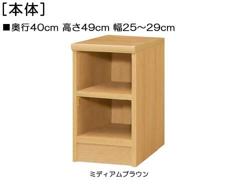 頑丈本箱 高さ49cm幅25〜29cm奥行40cm厚棚板（棚板厚み2.5cm）CDラック 客間棚 幅1cm単位でオーダー 厚棚板ボード 頑丈本箱 整理棚 幅 26 cm 横幅 注文