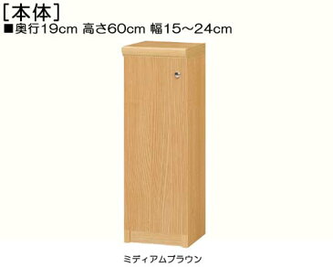 全面扉隙間飾り棚 高さ60cm幅15〜24cm奥行19cm厚棚板（棚板厚み2.5cm） 片開き(左開き/右開き) 全面扉付ダイニング収納