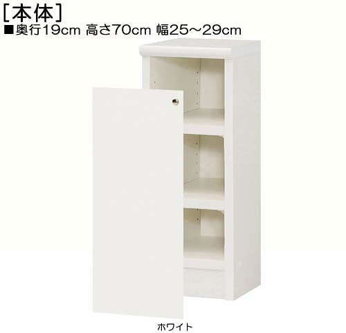 全面扉隙間本棚 高さ70cm幅25〜29cm奥行19cm厚棚板(棚板厚み2.5cm) 片開き(左開き/右開き) 全面扉付集会所収納 収納 幅 29 cm サイズ オーダー [2]