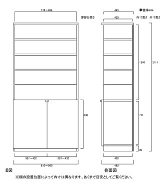 扉付壁収納高さ211．1cm幅81〜90cm奥行46cm厚棚板（耐荷重30Kg）両開き 扉高さ80.8cm 扉付ロビーシェルフ 壁収納