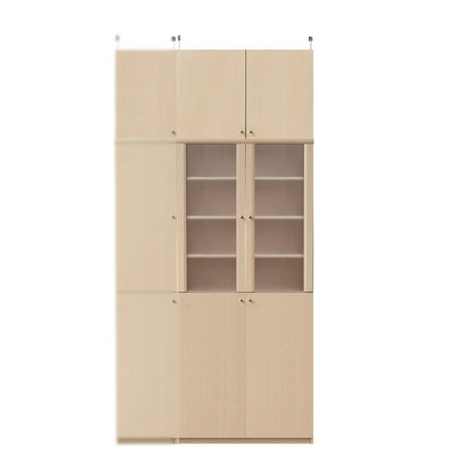 木製キッチンボード高さ232〜241cm幅71〜80cm奥行40cm厚棚板（棚板厚2.5cm）（高さ＝ラック高さ178cm＋突っ張り棚高さ47cm＋伸縮突っ張り金具）半透明両開き扉木製キッチンボード
