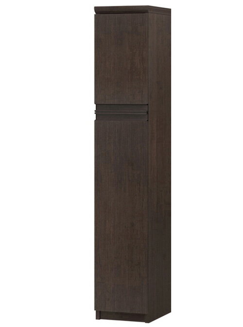 フラット扉リビング隙間収納 高さ135cm幅15〜24cm奥行31cm厚棚板（棚板厚み2.5cm） 上下共片開き(左開..