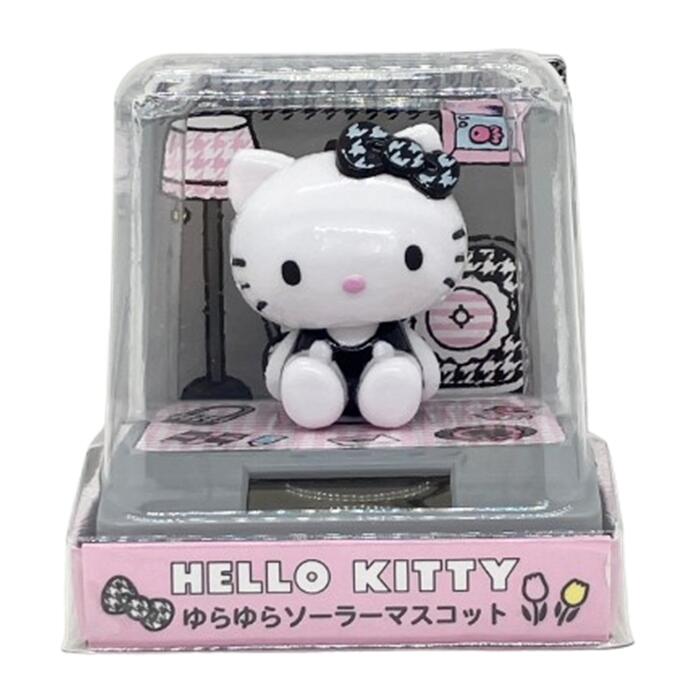 乐天商城 - ケイカンパニー KT-YS-TC ハローキティ ゆらゆらソーラーマスコット 千鳥格子ルーム ソーラートイ 首振り人形 ソーラー電池 HELLO KITTY サンリオ 可愛い 日本 おみやげ お土産 プレゼント ユラユラ にんぎょう インテリア 置物 キャラクター 白黒 モノクロ モノトーン