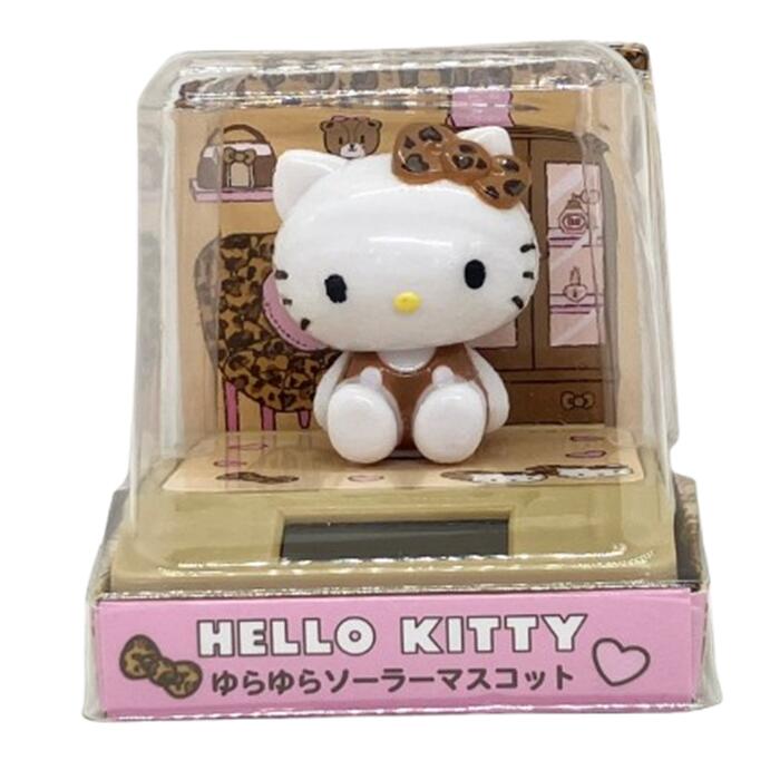 乐天商城 - ケイカンパニー KT-YS-HY ハローキティ ゆらゆらソーラーマスコット ヒョウ柄ルーム ソーラートイ 首振り人形 ソーラー電池 HELLO KITTY サンリオ 可愛い 日本 おみやげ お土産 プレゼント ユラユラ にんぎょう インテリア 置物 キャラクター レオパード