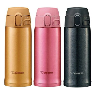 象印 ZOJIRUSHI SM-TA36 ステンレス製携帯用まほうびん 360ML 軽量&コンパクト ワンタッチオープン 内面フッ素コート 本体丸洗いOK スポーツドリンクOK 分解せん マグボトル 水筒 0.36L ハニーゴールド ピンク ブラック 保冷 保温 魔法瓶 携帯用