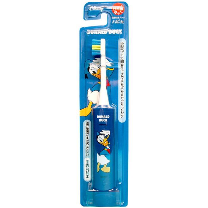 ミニマム DBK-5NDY こどもハピカ ドナルド 電動付き歯ブラシ ディズニー 日本製 電動歯ブラシ こども・やわらかめ ドナルドダック Disney Donald Duck ブルー ディズニー歯ブラシ 歯磨き 歯周病対策 虫歯予防 口腔ケア デンタルケア 乾電池式