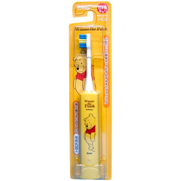 ミニマム DBK-5YDY こどもハピカ くまのプーさん 電動付き歯ブラシ ディズニー 日本製 電動歯ブラシ こども・やわらかめ プーさん Disney Pooh イエロー ディズニー歯ブラシ 歯磨き 歯周病対策 虫歯予防 口腔ケア デンタルケア 乾電池式