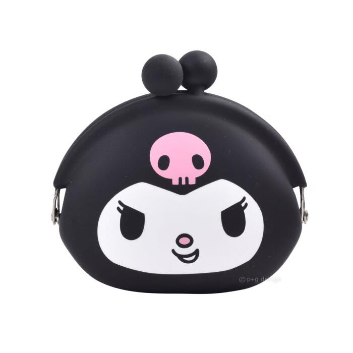 ピージーデザイン POCHI KUROMI クロミ がまぐち アクセサリー入れ 小銭入れ シリコン製 サンリオ キャラクター かわいい p+gdesign SANRIO 雑貨 レディース アクセサリー入れ 小物 女性 子ども プレゼント ギフト 贈り物