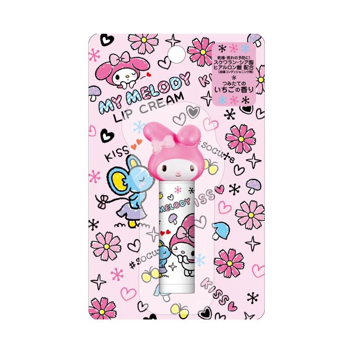 乐天商城 - ピエラス マイメロディダイカットリップクリーム いちごの香り MY MELODY サンリオ マイメロ リップ くちびる 唇ケア 保湿 うるおい 潤い 保湿成分 ヒアルロン酸 シア脂 スクアラン 可愛い サンリオキャラクター お土産 プレゼント