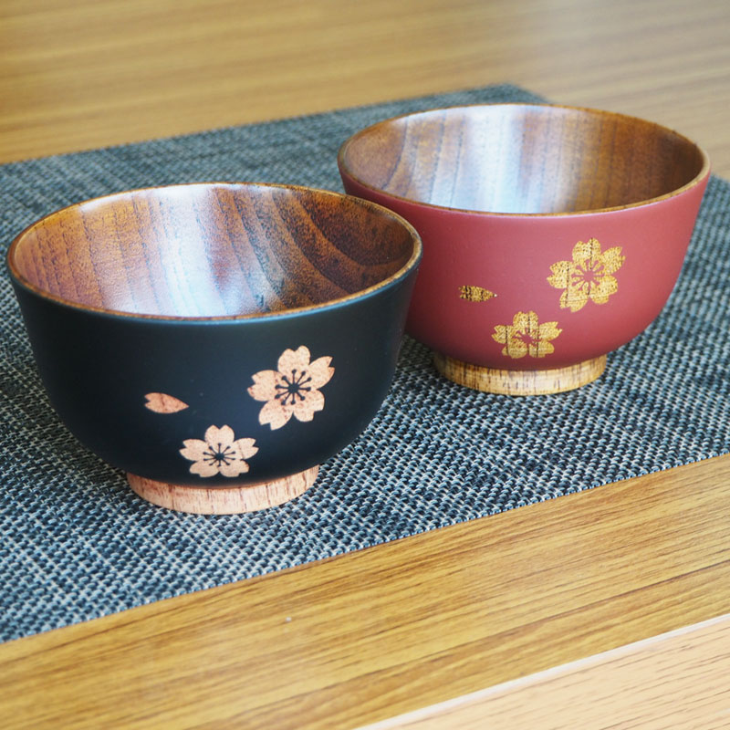 汁椀 木製 お椀 おしゃれ 夫婦 木製漆器 天然木 漆 桜 【送料無料】 ポイント消化