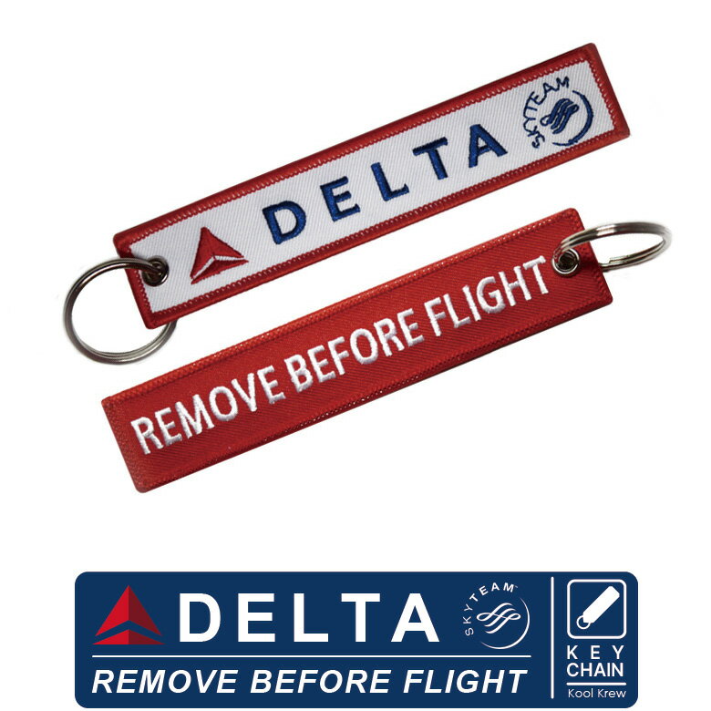 Kool Krew クールクルー キーチェーンデルタ航空 DELTA Air Lines SKYTEAMREMOVE BEFORE FLIGHTDL DALAIRBUS BOEING エアバス ボーイング エアライン メーカー フライトタグ Flight tag キーホルダー keychain航空グッズ goods送料無料