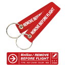 REMOVE BEFORE FLIGHT ミニサイズ タグ キーホルダー (1個) カラー レッド 刺繍 タグ フライト 赤 飛行機 ひこうき 航空 安全 safe 危険 仕事 車 バイク 雑貨 アクセサリー ミリタリー 軍 グッズ アイテム 送料無料