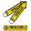 RESCUE レスキュー 救助キーチェーン キーホルダー タグ (1個) カラー イエロー YELLOWフライトタグ Flight tag keychain飛行機 航空 グッズ goods アイテム ITEM送料無料