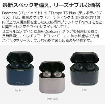 【送料無料】【あす楽】 イヤホン Bluetooth ワイヤレス 防水 イヤホン 完全ワイヤレスイヤホン Tempo T5 Plus 高音質 イヤフォン 小型 iPhone 両耳 音楽 スマホ ハンズフリー 通話 軽量 スマホ オートペアリング micro USB 簡単 Android iphone おしゃれ ブランド