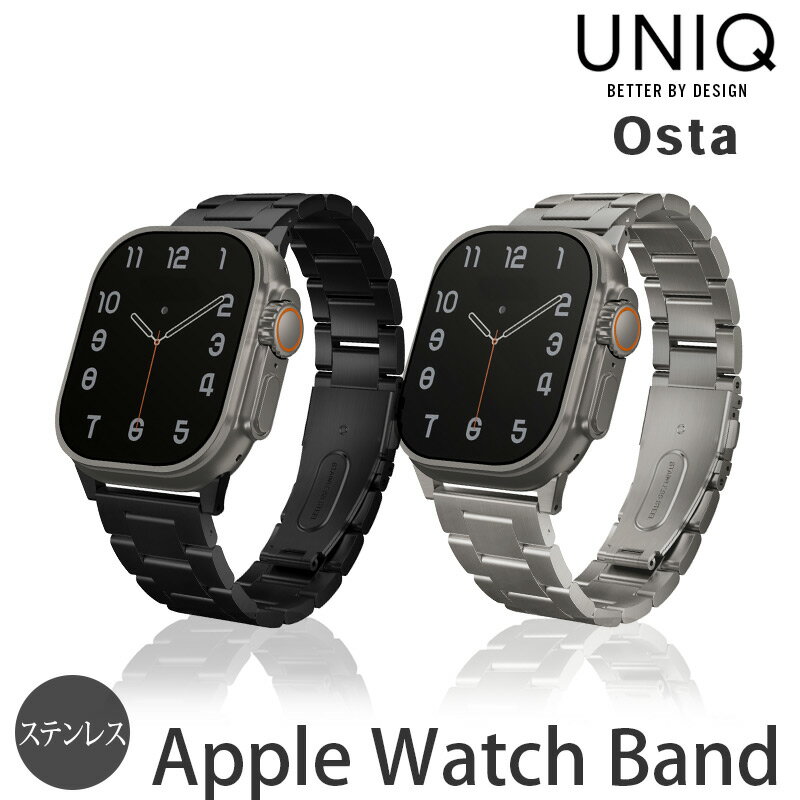 UNIQ OSTA Apple Watch バンド ブランド AppleWatch バンド メンズ ステンレス アップル ウォッチ バンド ベルト ウルトラ バンド ビジネス フォーマル 高級 Dバックル 大きいサイズ 男性 交換バンド Ultra3 Ultra 2 49mm 46mm 45mm 44mm 42m Series 10 9 8 6 Series11