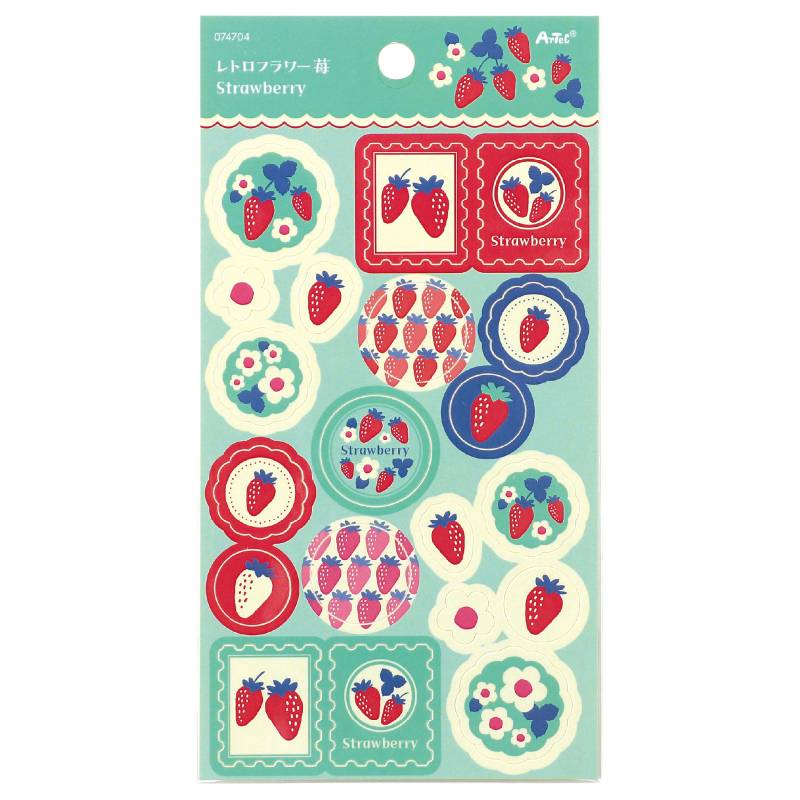 シートシール レトロフラワー 苺(3)