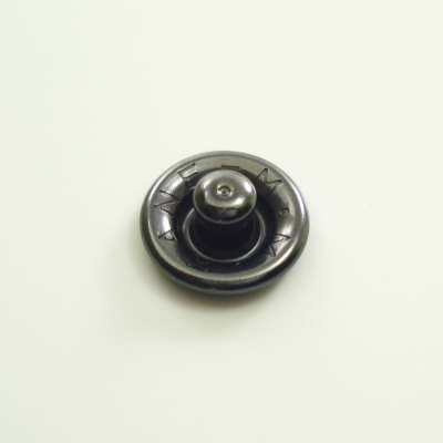 【カネエム製】　アメリカンホック　金属スナップボタンパーツ　ゲンコ　10mm　ブラックニッケル　【30個】