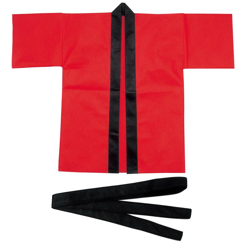 カラー不織布ハッピ 子供用 S 赤