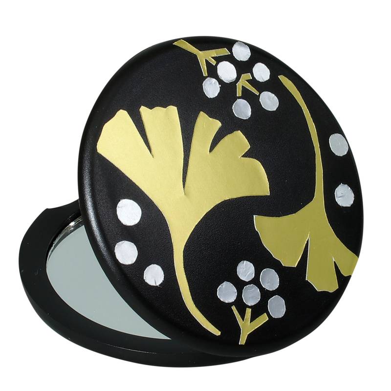 象嵌調コンパクトミラー 黒