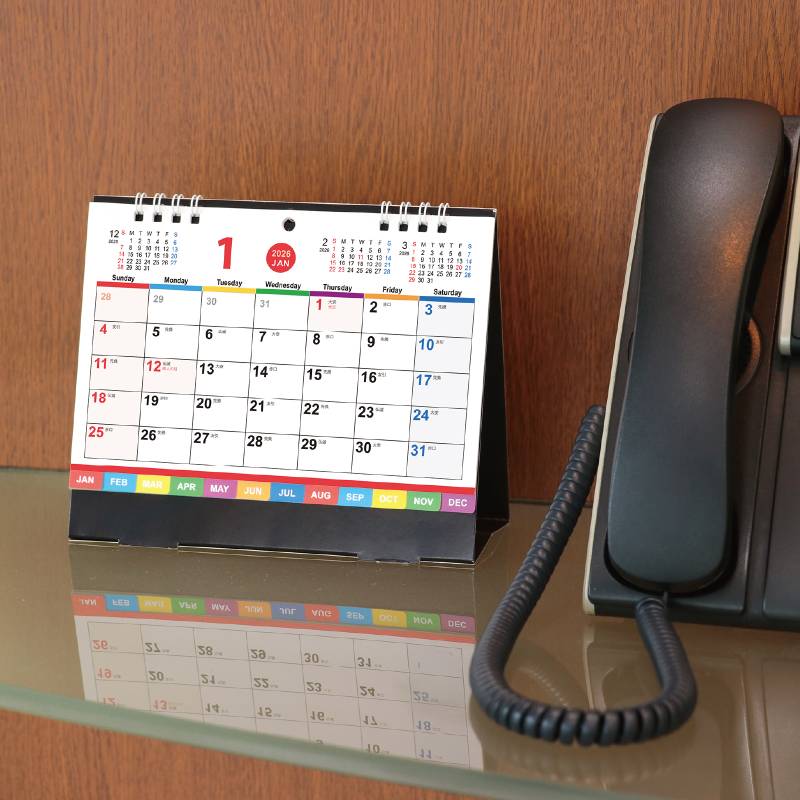 Wリング2WAYカレンダーカラフル