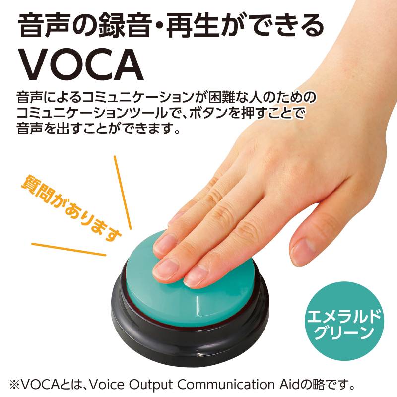 伝言メモ RECプッシュ エメラルドグリーン 簡単録音再生 2