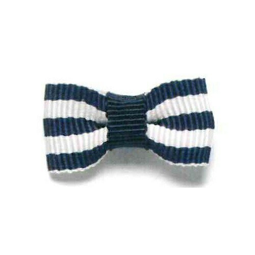 『ストライプ グログラン 帯付き蝶タイリボン モチーフ 小 25mm幅』 10個入り 【9色展開】