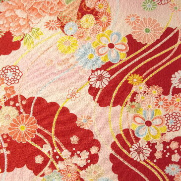 シャーティング(金巾) ちりめん縮緬 伝統和柄 花/牡丹/菊/桜/雲 コットンプリント生地 【1M単位】