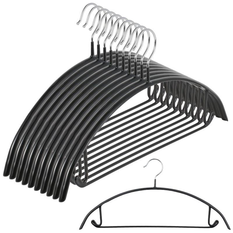 すべり止めアーチ型ハンガー 10個入 黒