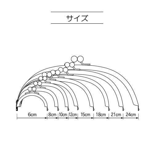 差し込み口金　丸型　がま口　24cm カン無し　アンティックゴールド 3