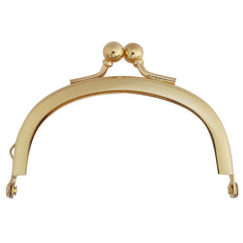 差し込み口金　丸型　がま口　8cm 片カン ゴールド