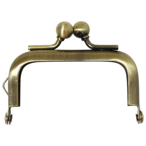 差し込み口金　角型　がま口　6cm 片カン アンティックゴールド