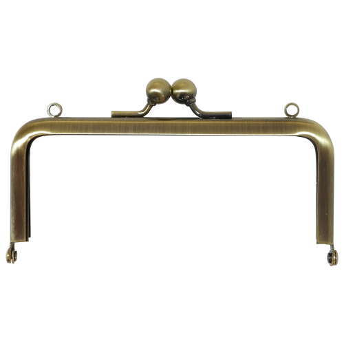 差し込み口金 角型 がま口 12cm 両カン アンティックゴールド