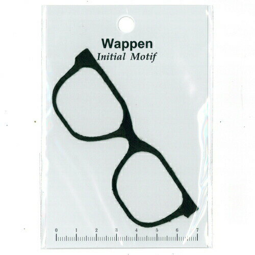 【メール便OK】 モチーフワッペン アイロン接着 メガネ 眼鏡