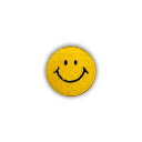 『スマイリーSMILEY FACE もこもこパイルワッペン』アイロン接着1個入り