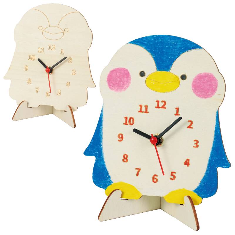 木製時計工作キット ペンギン