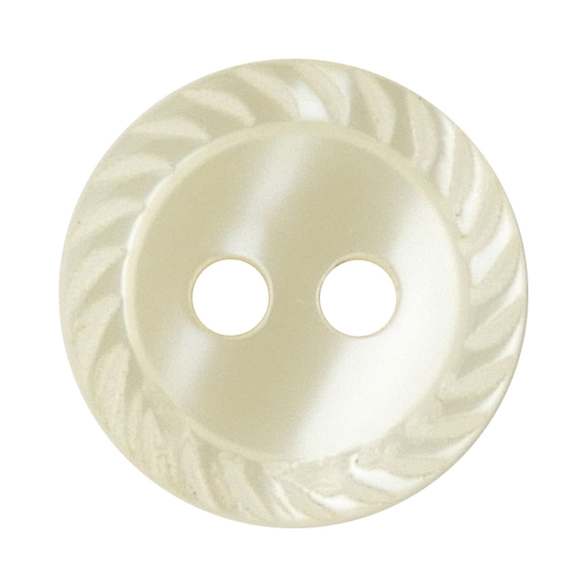 貝調シャツボタン 縄目 2つ穴 11.5mm 生成 【7個入り】