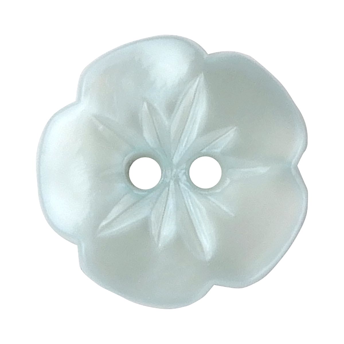 Button - お花ボタン 2つ穴 11.5mm ブルー 【7個入り】