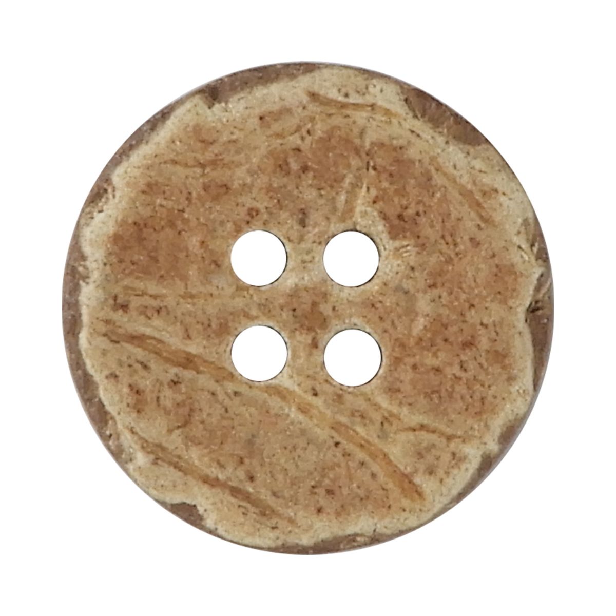 Button - ウッドボタン ヤシ 4つ穴 13mm 【6個入り】