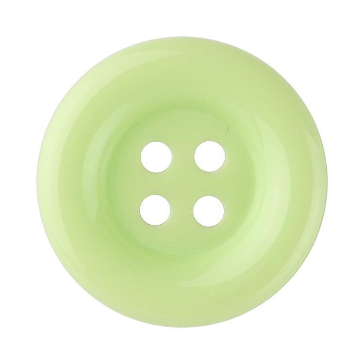 カラーボタン ラウンド 4つ穴 15mm 黄緑 【5個入り】