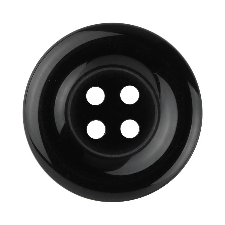 カラーボタン ラウンド 4つ穴 23mm 黒 【2個入り】