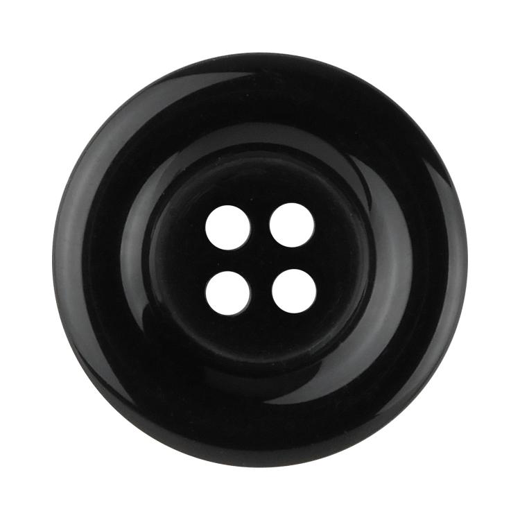 カラーボタン ラウンド 4つ穴 20mm 黒 【3個入り】