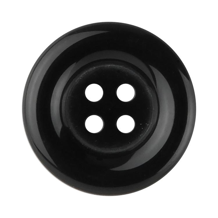Button - カラーボタン ラウンド 4つ穴 15mm 黒 【5個入り】