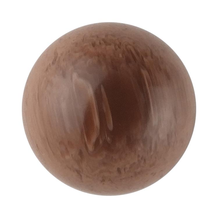 ウッド調ボタン 鈴丸型 裏穴 13mm 茶 【3個入り】