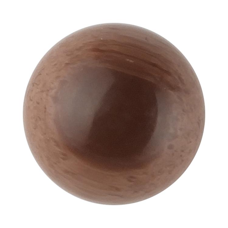 ウッド調ボタン 鈴丸型 裏穴 11.5mm 茶 【4個入り】