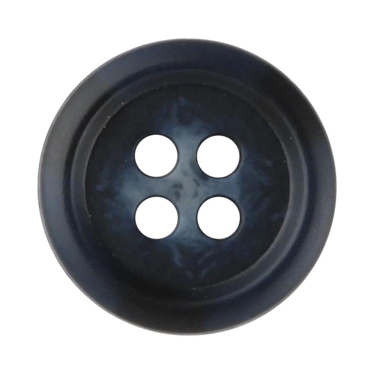 水牛調ボタン 4つ穴 15mm 紺 【5個入り】